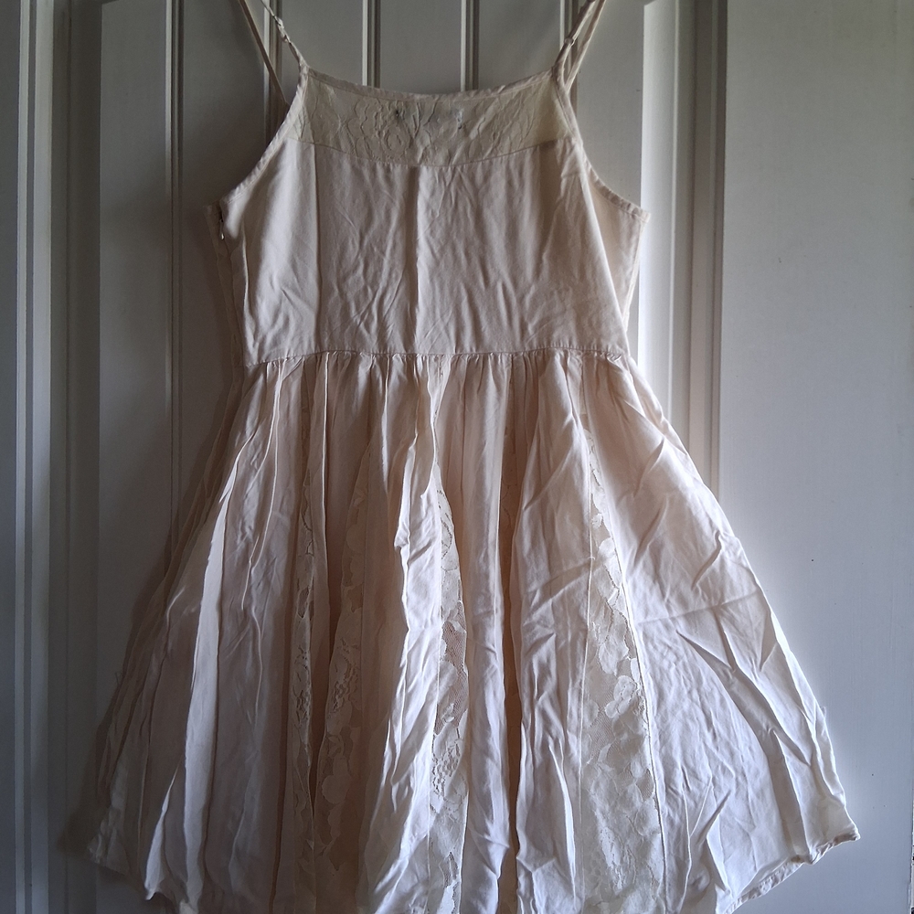 American Eagle Outfitters Cream Spaghetti Strap Sundress